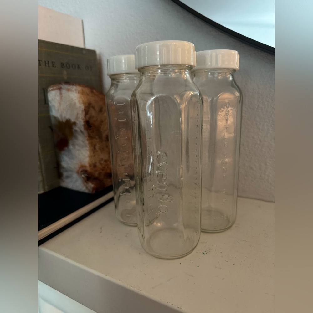 Vintage‎ Evenflo Glass Baby Bottles with caps